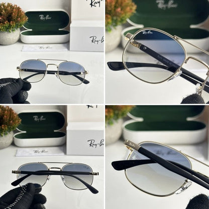 Raybann Unisex Gold and Blue Sunglasses