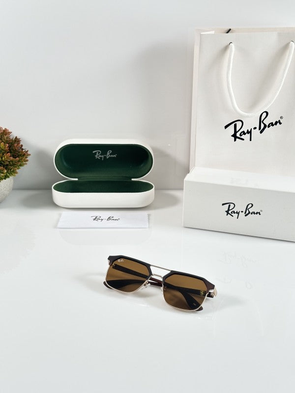 Raybann Wayfarer Gold Mate Brown Sunglasses