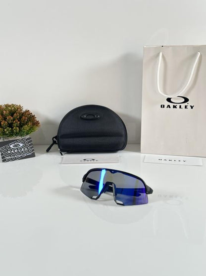 Oaklley Pitchman Blue Retro Sport Sunglasses