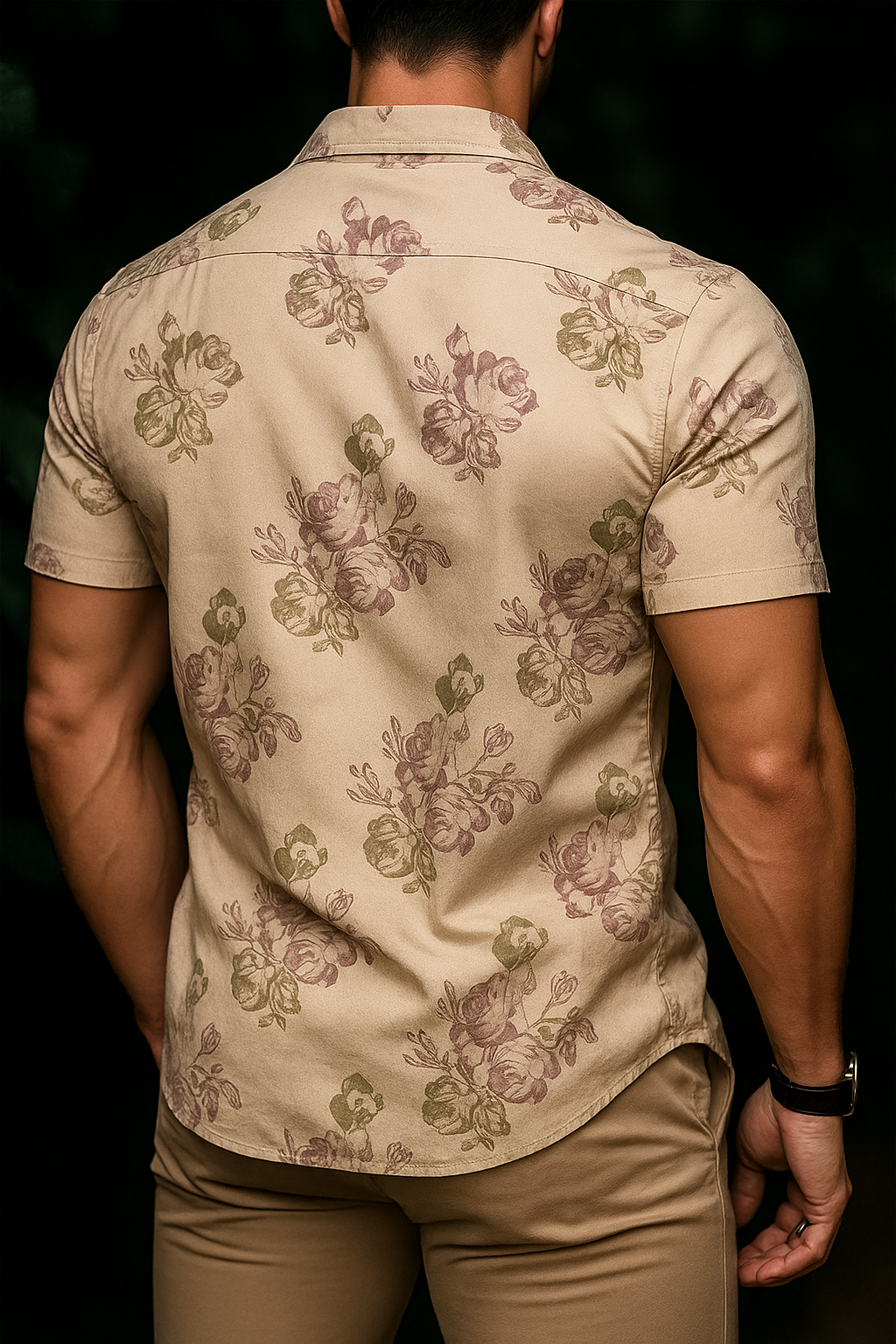 Men’s Vintage Floral Short-Sleeve Button-Down