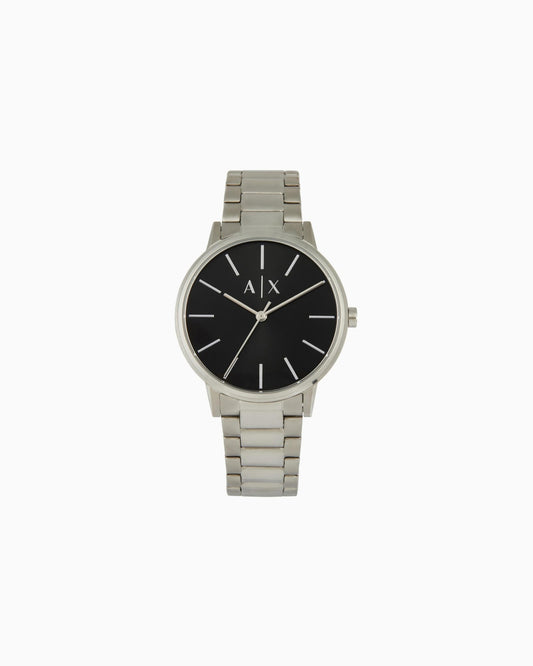 ArmanIi Exchang Mens Cayde Black Dial Stainless Steel Analogue Watch - AX2700 (Black_Free Size)